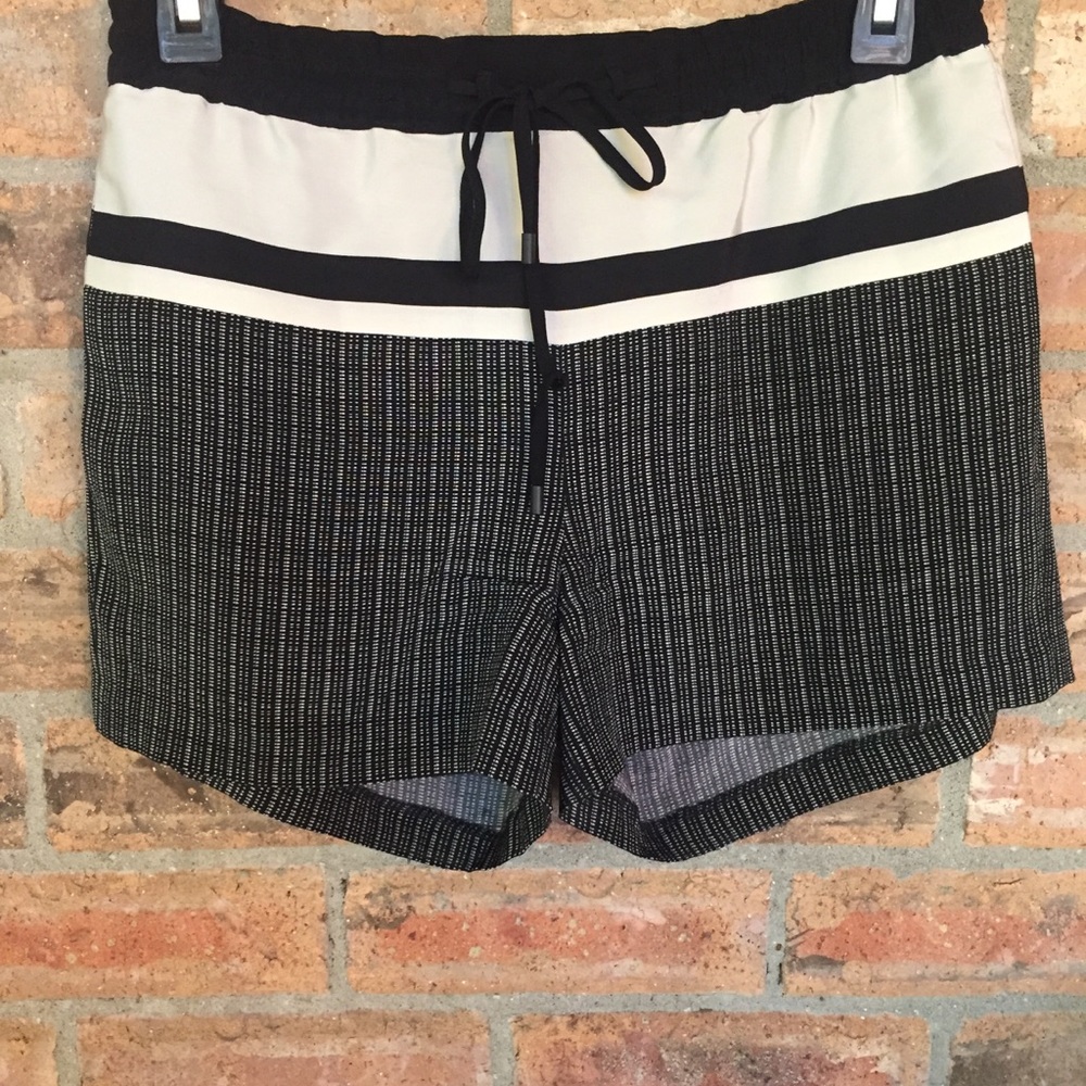 VINCE Silk Shorts Drawstring Size XS Black